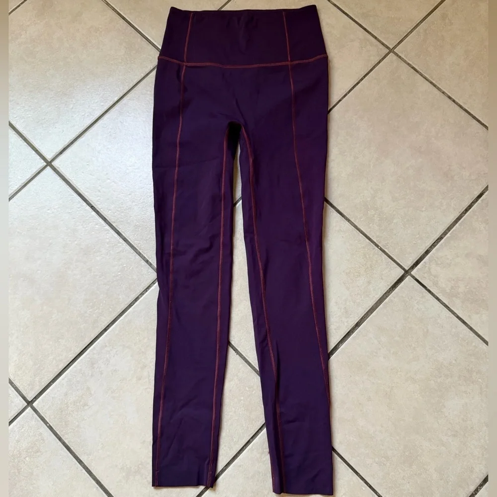 LULULEMON LIKE NOTHING DARK MAGENTA COLOR 25” LEGGING SIZE 4 WAIST 12.5” EUC